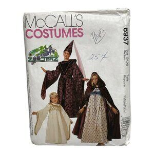McCall's Medieval Costume Pattern 8937 by Zooterz Misses Sz Med FF Uncut 1997
